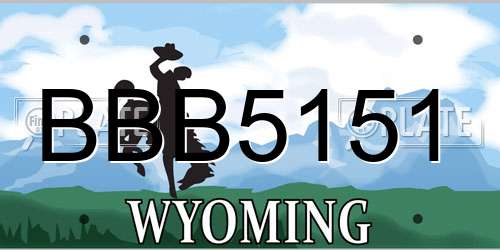BBB5151 Wyoming License Plate