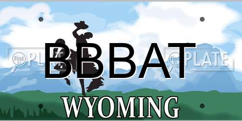 BBBAT Wyoming License Plate
