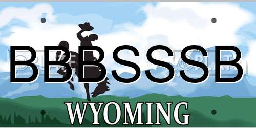BBBSSSB Wyoming License Plate