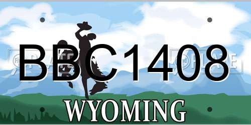 BBC1408 Wyoming License Plate