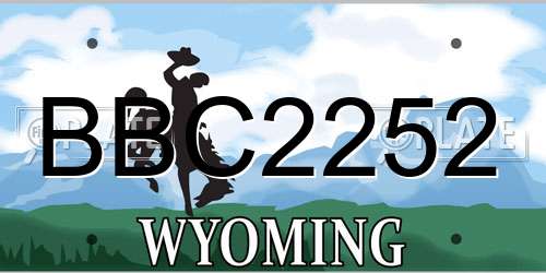 BBC2252 Wyoming License Plate