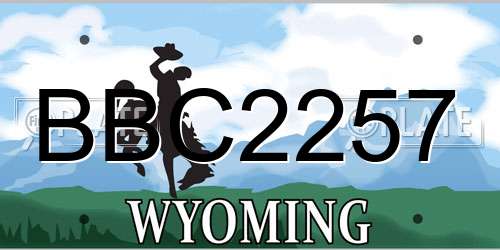 BBC2257 Wyoming License Plate