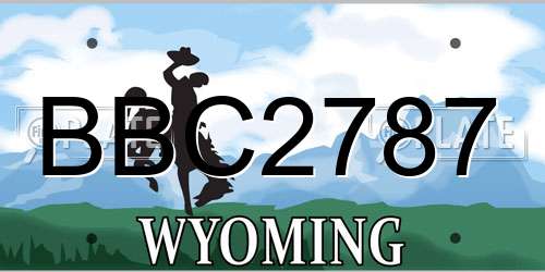 BBC2787 Wyoming License Plate