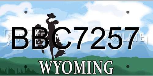 BBC7257 Wyoming License Plate