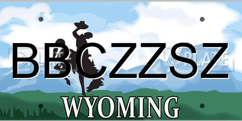 BBCZZSZ Wyoming License Plate