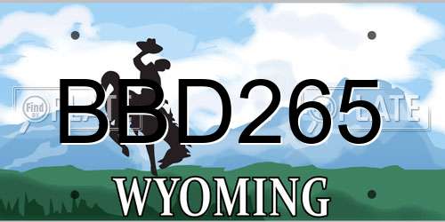 BBD265 Wyoming License Plate
