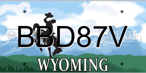 BBD87V Wyoming License Plate
