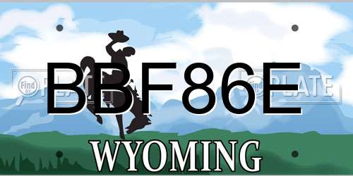 BBF86E Wyoming License Plate