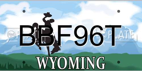 BBF96T Wyoming License Plate