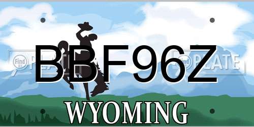 BBF96Z Wyoming License Plate