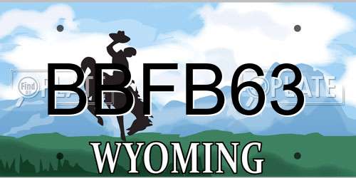 BBFB63 Wyoming License Plate