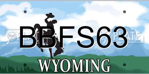 BBFS63 Wyoming License Plate