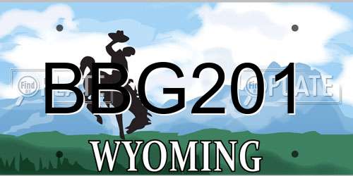 BBG201 Wyoming License Plate