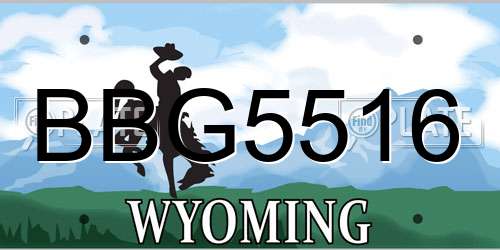 BBG5516 Wyoming License Plate