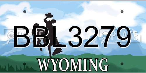 BBL3279 Wyoming License Plate