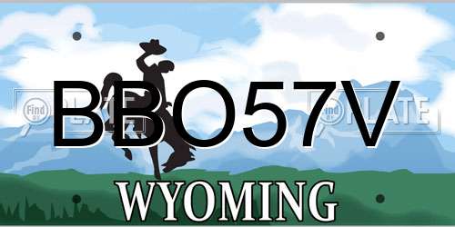 BBO57V Wyoming License Plate