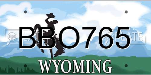 BBO765 Wyoming License Plate