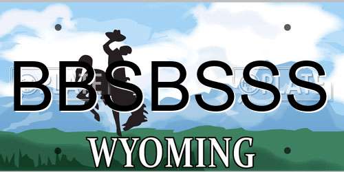 BBSBSSS Wyoming License Plate