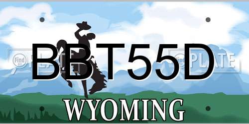 BBT55D Wyoming License Plate