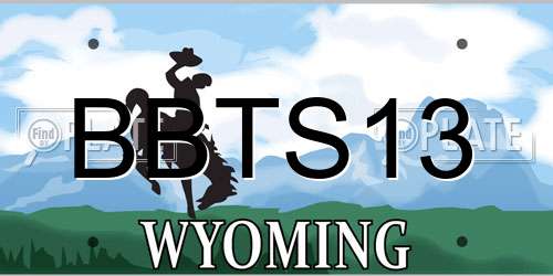 BBTS13 Wyoming License Plate