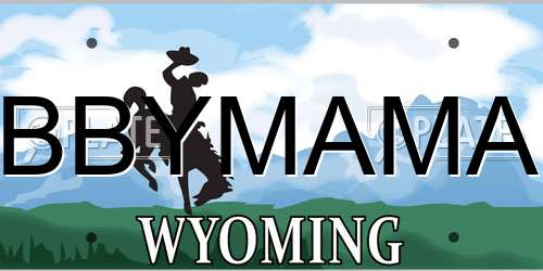 BBYMAMA Wyoming License Plate
