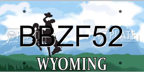 BBZF52 Wyoming License Plate
