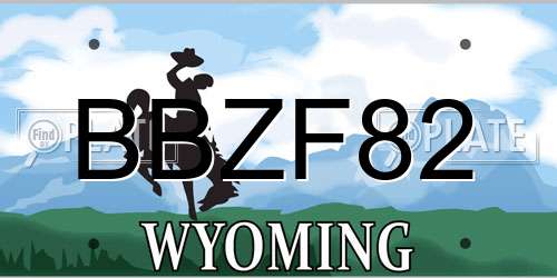 BBZF82 Wyoming License Plate