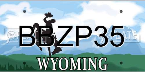 BBZP35 Wyoming License Plate