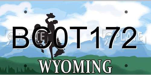 BC0T172 Wyoming License Plate