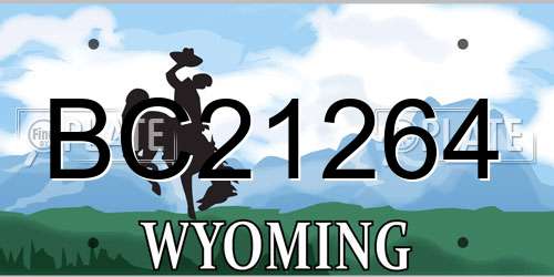 BC21264 Wyoming License Plate