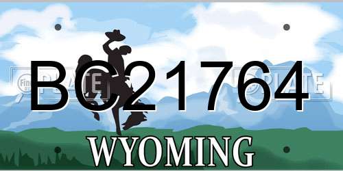 BC21764 Wyoming License Plate