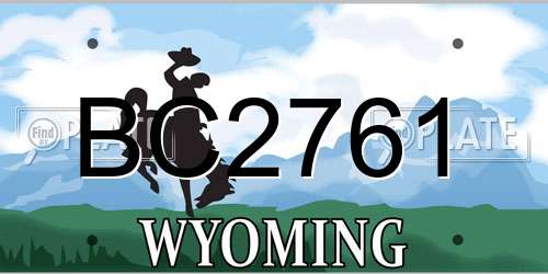 BC2761 Wyoming License Plate