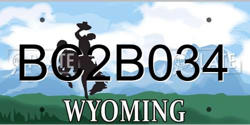 BC2B034 Wyoming License Plate