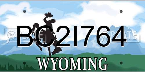 BC2I764 Wyoming License Plate