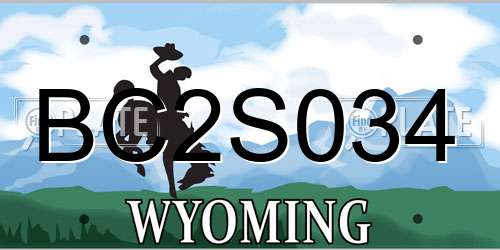 BC2S034 Wyoming License Plate