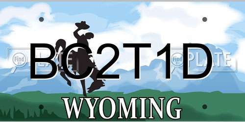 BC2T1D Wyoming License Plate