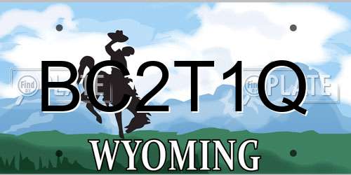 BC2T1Q Wyoming License Plate