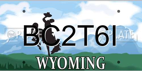 BC2T6I Wyoming License Plate