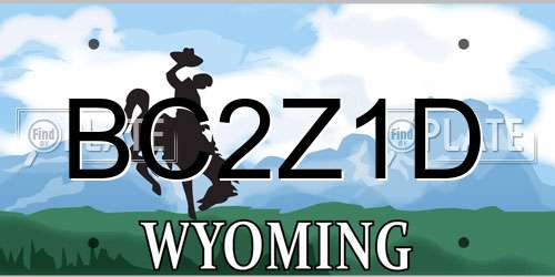 BC2Z1D Wyoming License Plate