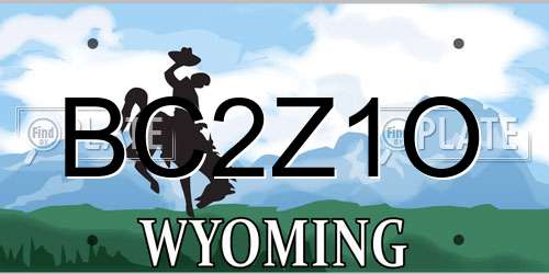 BC2Z1O Wyoming License Plate