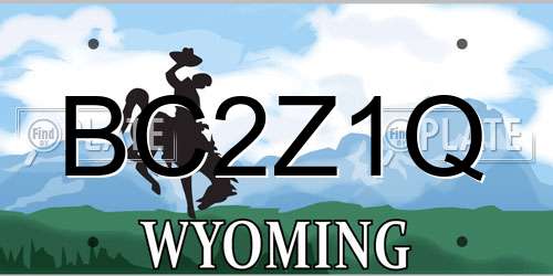 BC2Z1Q Wyoming License Plate