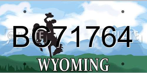 BC71764 Wyoming License Plate