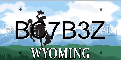 BC7B3Z Wyoming License Plate