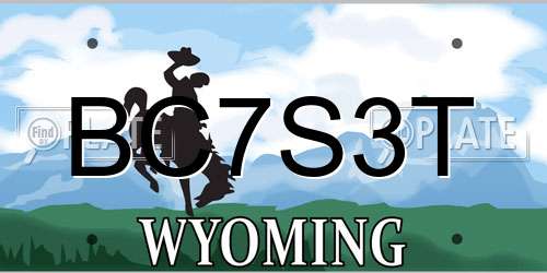 BC7S3T Wyoming License Plate