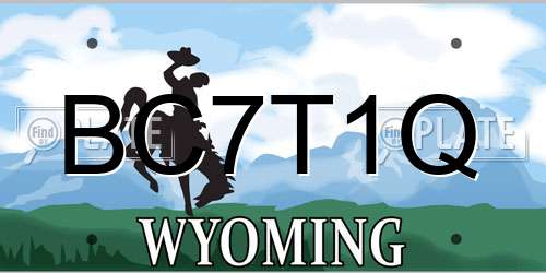 BC7T1Q Wyoming License Plate