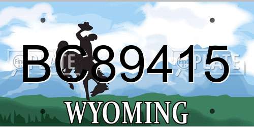 BC89415 Wyoming License Plate