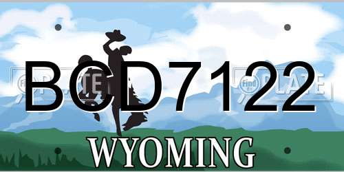 BCD7122 Wyoming License Plate