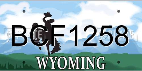 BCF1258 Wyoming License Plate