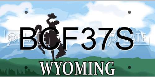 BCF37S Wyoming License Plate