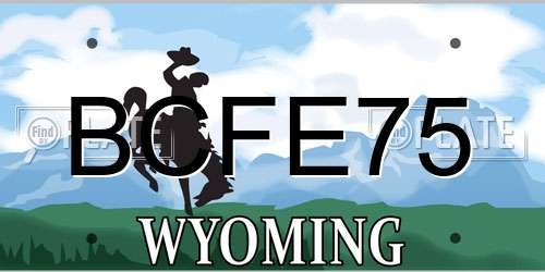 BCFE75 Wyoming License Plate
